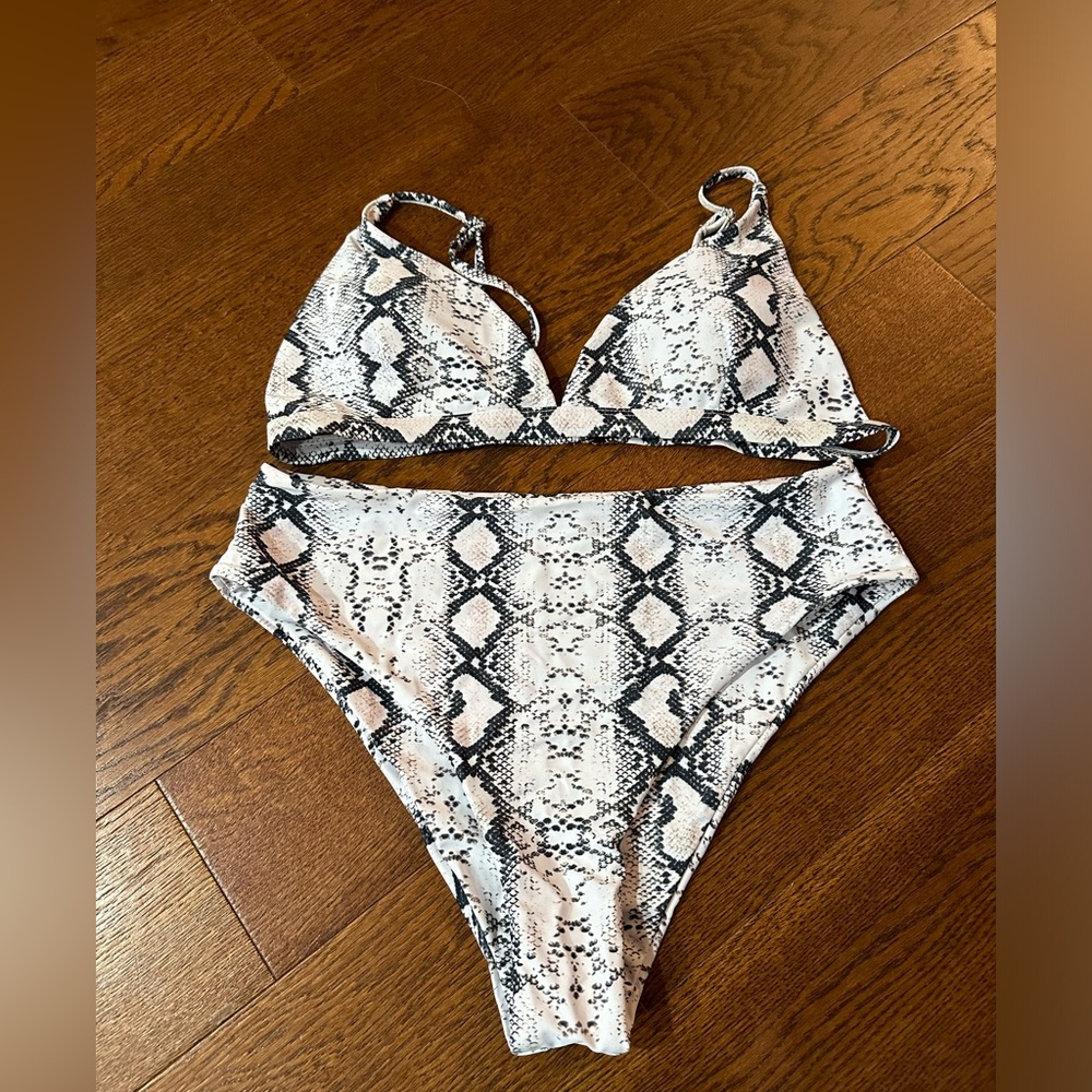 Never worn snake skin print bikini set